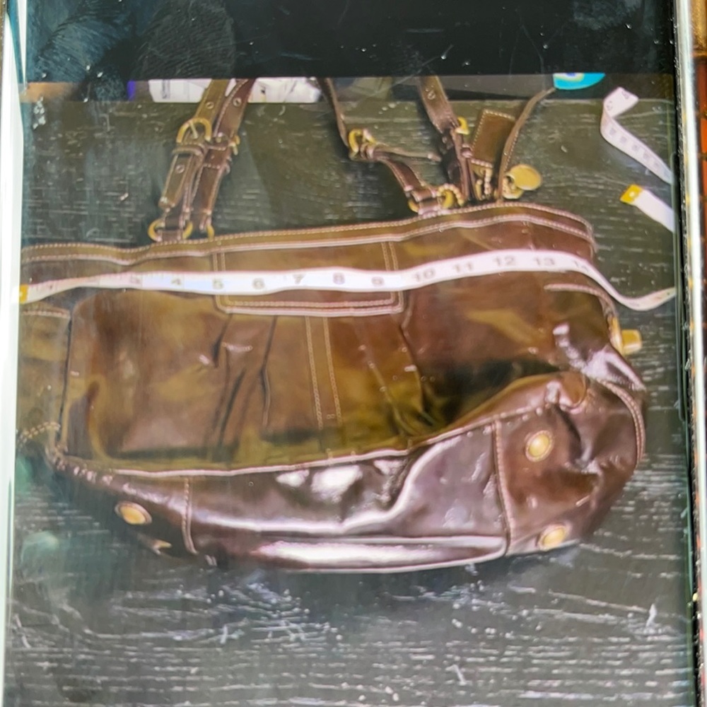 MOVING SALE NO HAGGLING WOMEN AUTHENTIC COACH 12730 BROWN LEATHER SHOULDER BAG